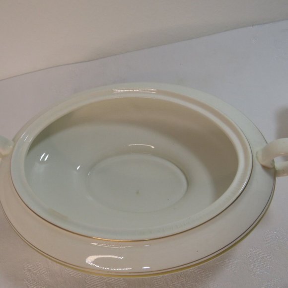 Vintage Ceramic Serving Bowl w/Lid & Gravy Boat Dish Bowl  K T & K Gold Trim - Picture 13 of 16